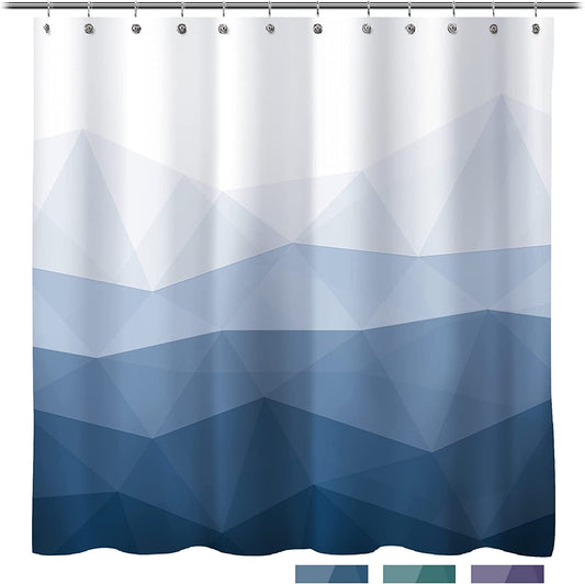 Designer Popular Shower Curtain, Ombre Blue Fabric Contemporary Shower Curtains for Bathroom Décor