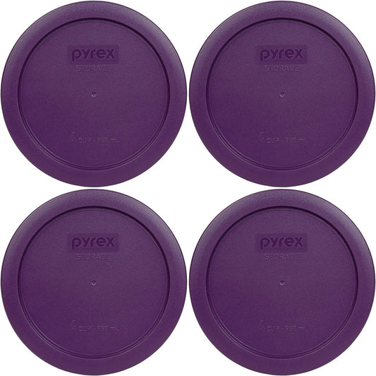 7201-PC round 4 Cup Storage Lid for Glass Bowls (4, Purple)