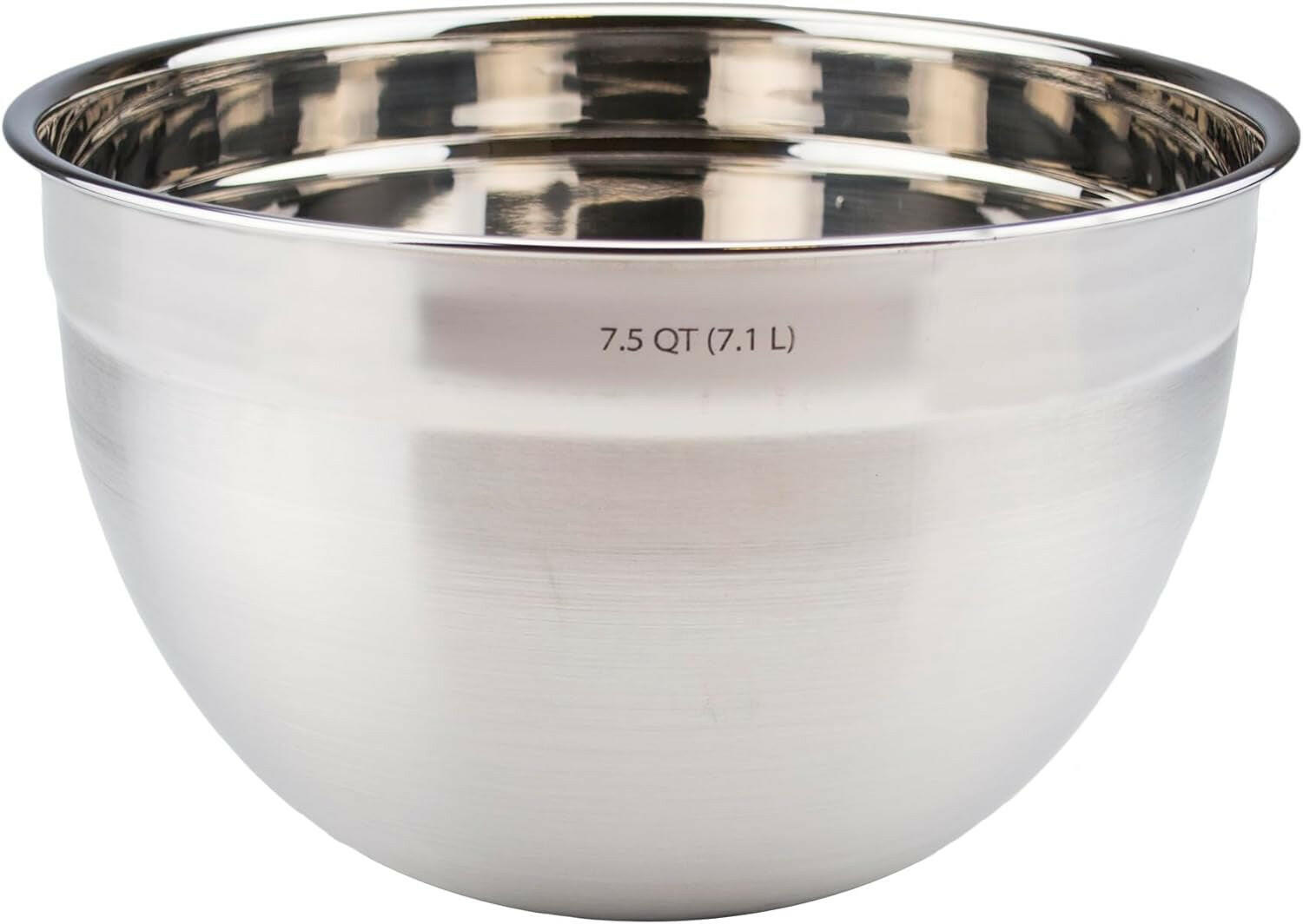Stainless Steel Mixing (7.5 Quart) Kitchen Metal Bowls for Baking & Marinating, Dishwasher-Safe